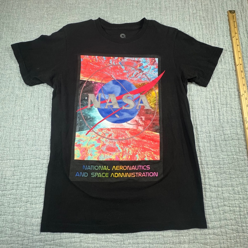 NASA Graphic Tee Men's Medium Akademiks Jeanius Level Products Black EUC T-shirt